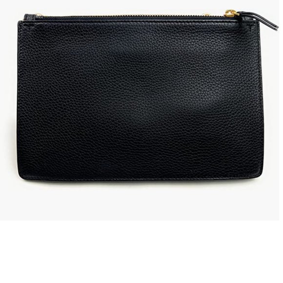 NWT TORY BURCH Double Zip Slim Crossbody Leather Bag BLACK /Gold Tone Hardware - Picture 12 of 14